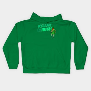 Kiss me I'm Irish Woman in Irish costume with Pot of Gold Kids Hoodie